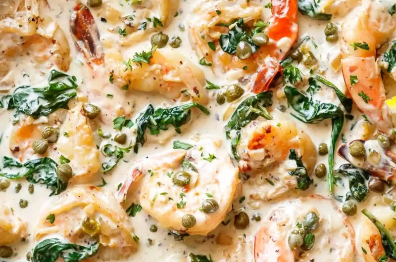 Creamy Garlic Butter Shrimp Piccata