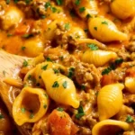 Creamy One-Pot Taco Pasta: Cheesy Ground Beef & Shells in 30-Minute Dinner