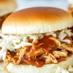 Crockpot BBQ Chicken Sliders with Ranch Slaw
