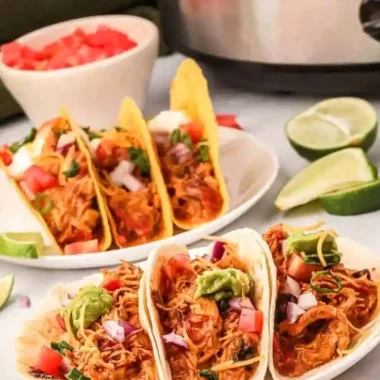 Slow-Cooked Creamy Shredded Chicken Tacos