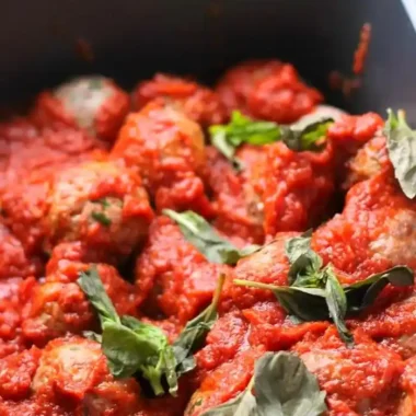 Slow-Cooked Turkey Meatballs in Marinara