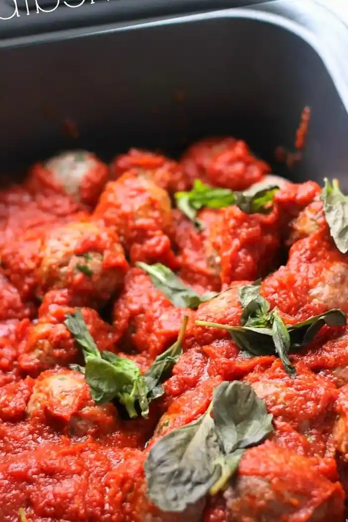 Slow-Cooked Turkey Meatballs in Marinara