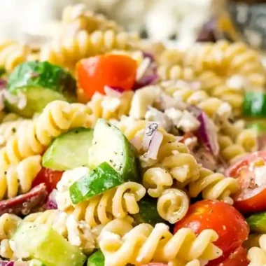 Zesty Mediterranean Pasta Salad with Feta