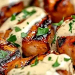 Grilled Chicken Bites with Creamy Garlic Sauce