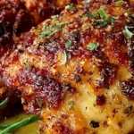 Extra-Crispy Air Fryer Chicken Thighs with Garlic Herb Butter
