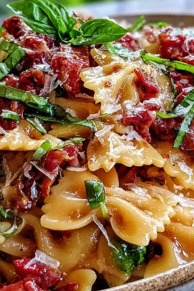 Fresh Tuscan Sun-Dried Tomato Bow Tie Pasta Salad