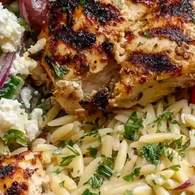 Greek Chicken Power Bowls with Lemon Orzo