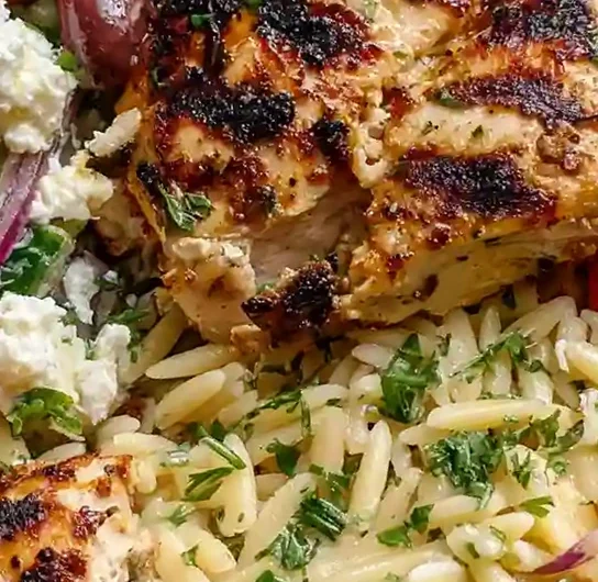 Greek Chicken Power Bowls with Lemon Orzo