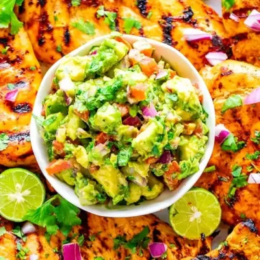 Grilled Lime Cilantro Chicken with Guacamole