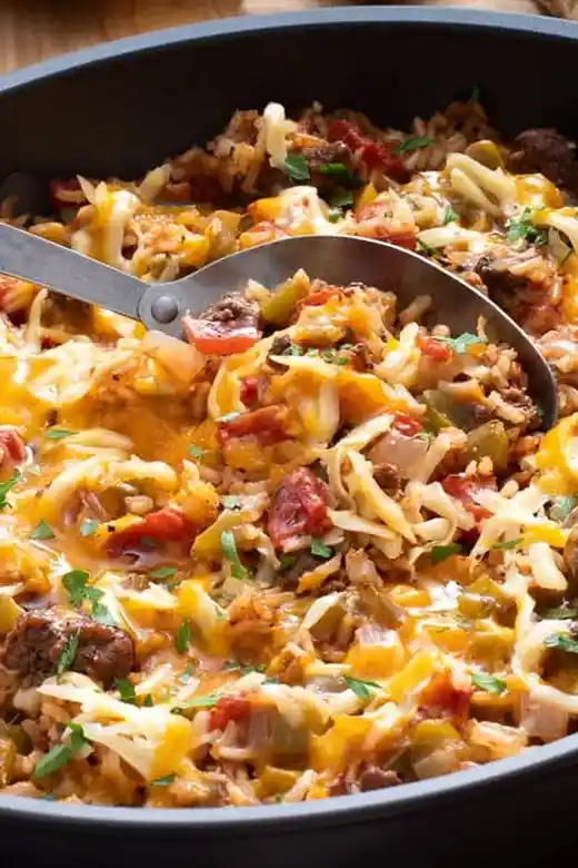 Hearty Ground Beef and Rice One-Pan Skillet