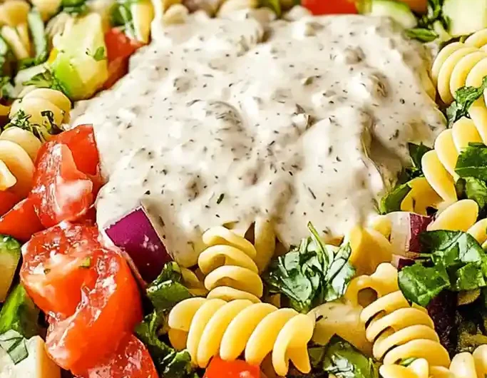 Spring Pasta Salad with Italian Dressing