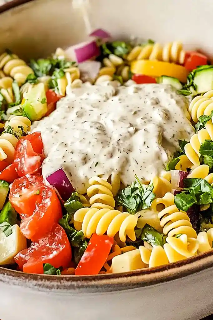 Spring Pasta Salad with Italian Dressing
