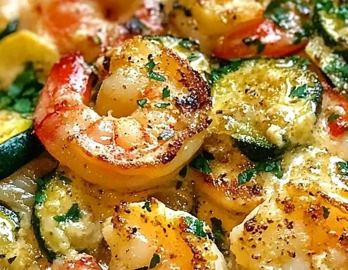 Creamy Shrimp and Zucchini Skillet