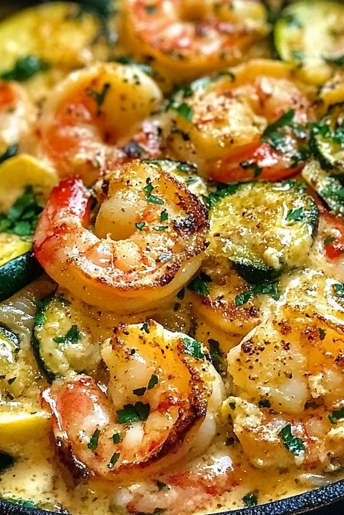 Creamy Shrimp and Zucchini Skillet
