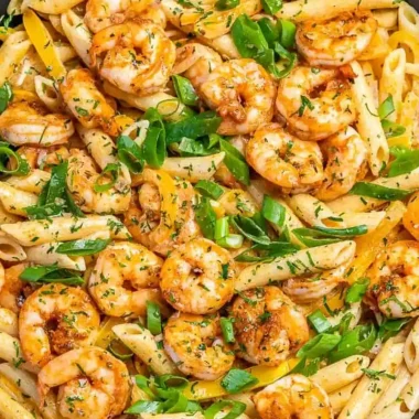 Vibrant Jamaican Style Shrimp Rasta Pasta