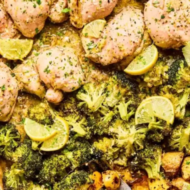 Sheet Pan Lemon Chicken and Broccoli Dinner