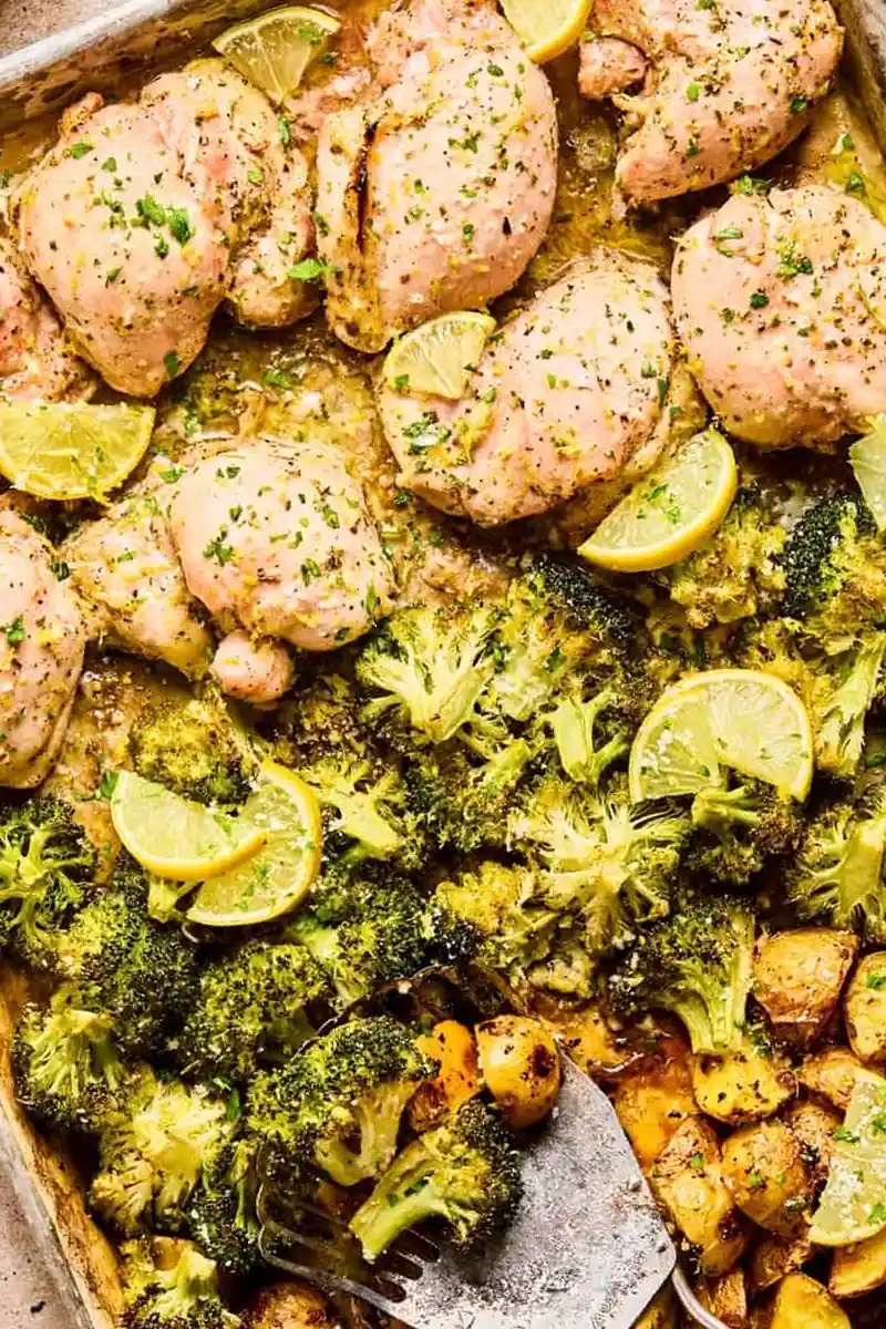Sheet Pan Lemon Chicken and Broccoli Dinner