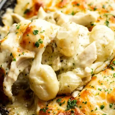 Pesto Chicken Gnocchi Bake