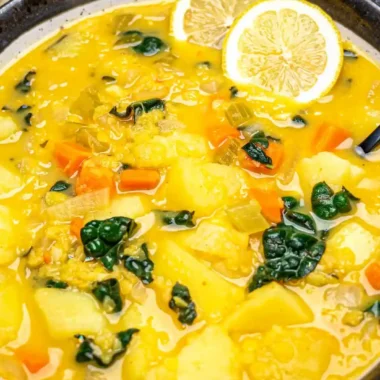 Red Lentil Potato Soup with Lemon