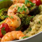 Roasted Shrimp with Broccoli and Cherry Tomatoes - One Pan