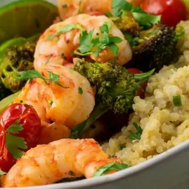 Roasted Shrimp with Broccoli and Cherry Tomatoes - One Pan