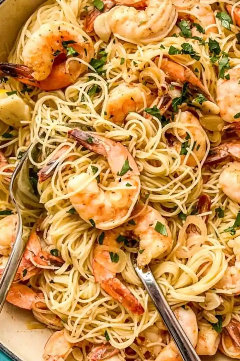 Shrimp Angel Hair Pasta in Garlic Butter Sauce