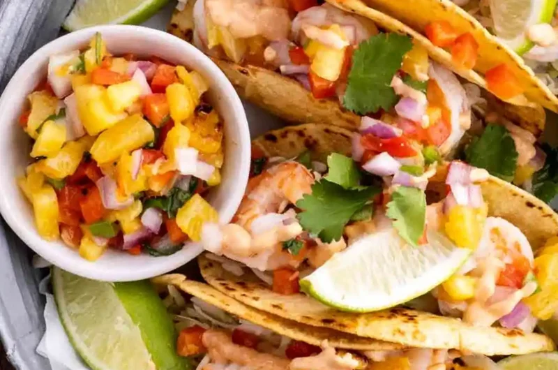 Shrimp Tacos with Pineapple Salsa