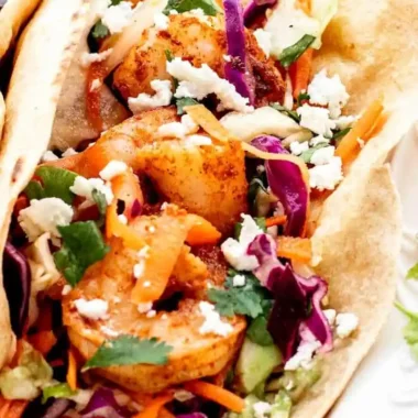 Spicy Shrimp Tacos with Cilantro Lime Slaw