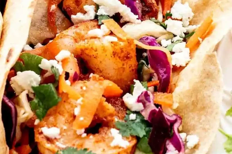 Spicy Shrimp Tacos with Cilantro Lime Slaw