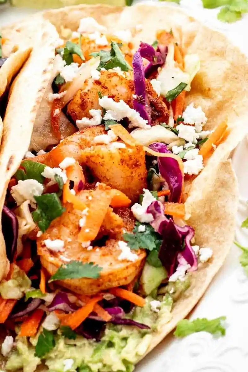 Spicy Shrimp Tacos with Cilantro Lime Slaw