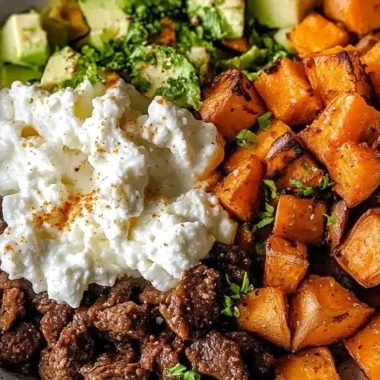 Sweet Potato Beef Bowl with Hot Honey