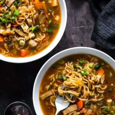 Vegan Hot and Sour Soup with Ramen