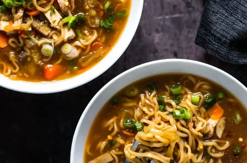Vegan Hot and Sour Soup with Ramen