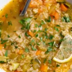 Wholesome Lemon and Vegetable Rice Soup